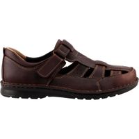 Sandalia Lobo Solo 9661N De Piel Brown Casual