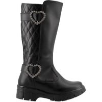 BOTA NIÑA LADY FLORES 7116 NEGRO